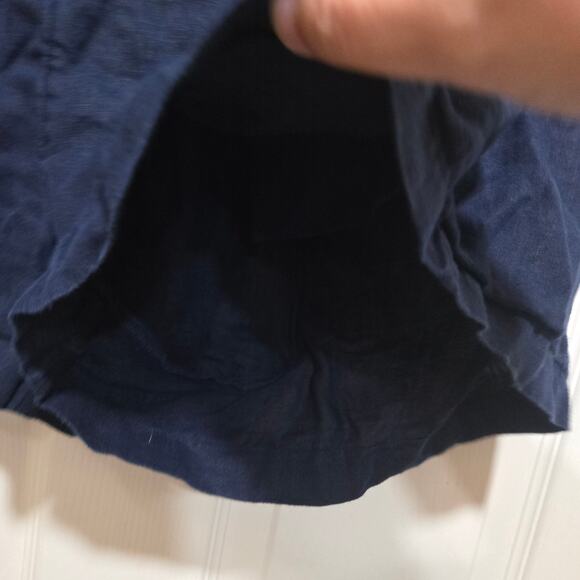 J.Crew Medium Navy Blue Linen Pull-On Shorts Casual Vacation - Picture 7 of 8